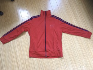 adidas jacket red stripes