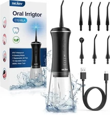 SEJOY Cordless Oral Irrigator C12-BLA 350ml Water  5 Cleaning Modes
