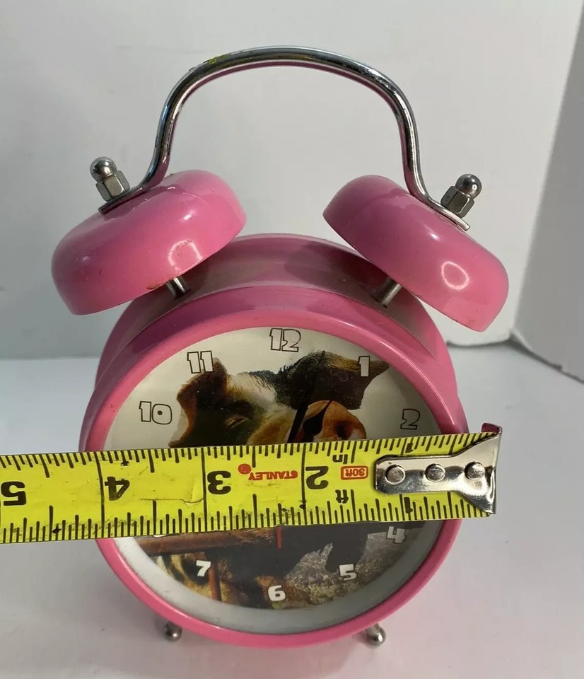 Wacky Wakers Pink Metal Pig Alarm Clock Oinks Fun Funny Pigs Farm Retro