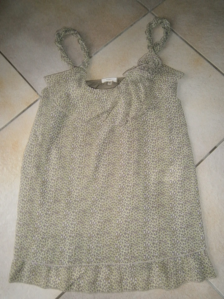 TOP FEMME VERT VIOLET BEIGE A BRETELLES TAILLE M MARQUE KOCCA - Photo 1/1
