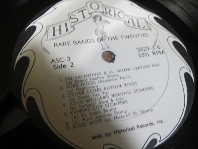 洋楽 rlp 33RPM Historical ASC 3 Rare Bands Of the Twenties, above