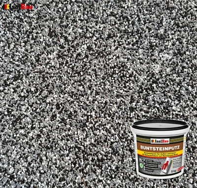 ISOLBAU Mosaikputz Buntsteinputz BP 30 (schwarz, grau, weiss) 5 kg Fertigputz Sockelput