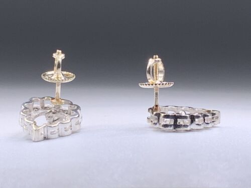 14K White Gold Diamond Open Heart Stud Earrings - Picture 8 of 10