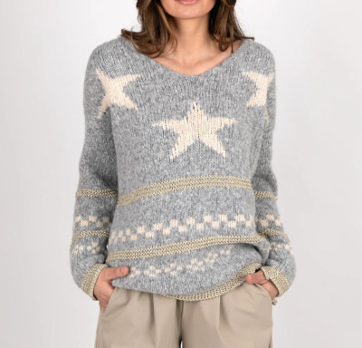 ++NEU++Grace Pullover Gr.XL Strickpulli Sweatshirt Sterne Gold 432/1153 UVP 200 