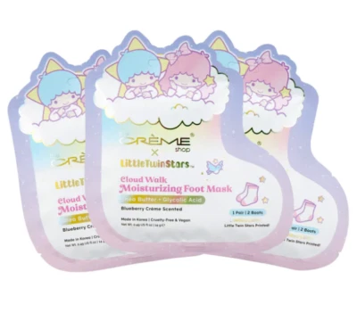 The Crème Shop x Little Twin Stars Cloud Walk Moisturizing Foot Masks - Set of 3