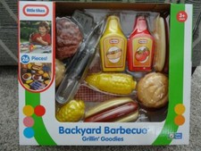 New LITTLE TIKES 26 Piece BACKYARD BARBECUE GRILLIN' GOODIES PLAY FOOD KITCHEN