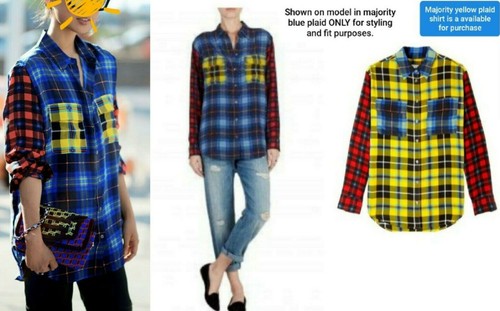 EQUIPMENT femme multi-plaid silk anthropologie blouse shirt top $275 xs/s us-4 - Picture 12 of 12