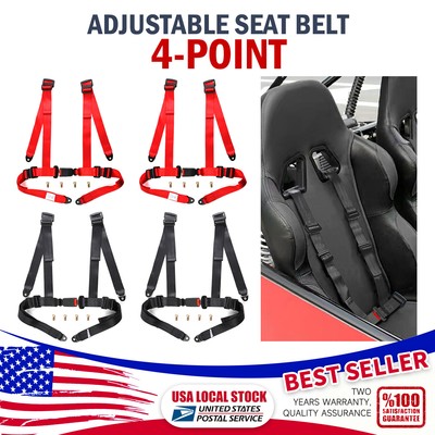 2''Inches 4-Point Adjustable Racing Seat Belts Harness Safety Seatbelts Straps