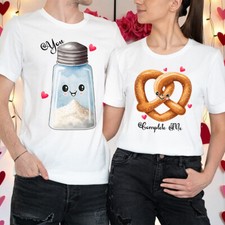 Couples Valentines Day Outfit Ideas Salt and Pretzel Matching T-Shirts Tee #VD