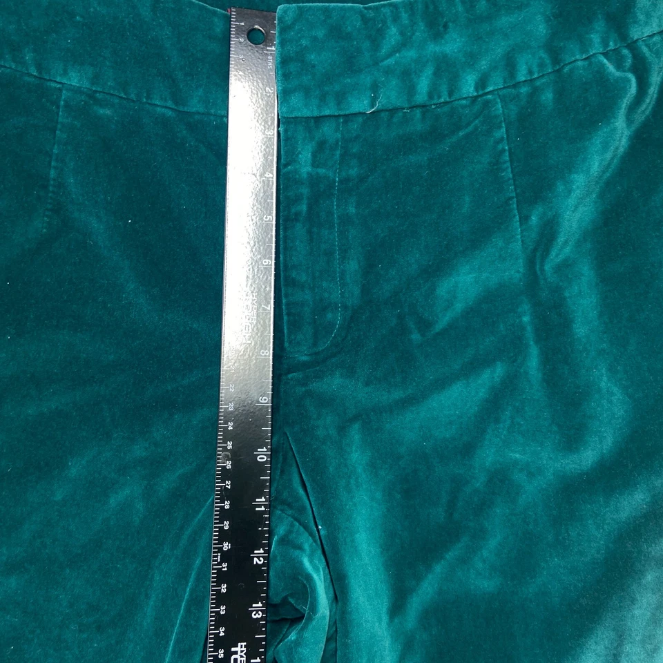 Jessica London Womens Lined Velvet Green Pants High Rise Straight Leg Size 14 - Image 4 of 4