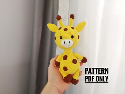 PATTERN: Cuddle- Sized Giraffe Amigurumi, Crocheted Giraffe Pattern, Giraffe Toy
