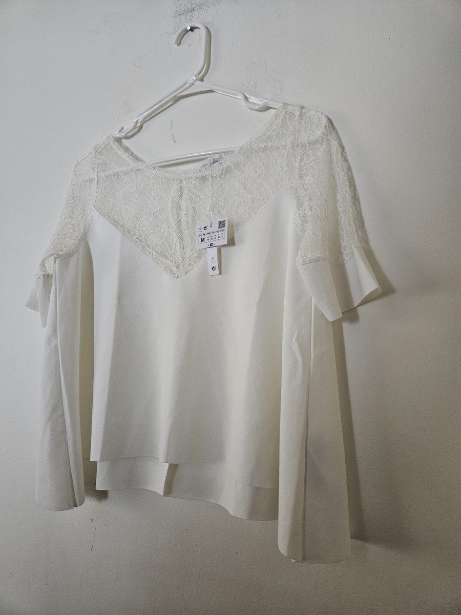 Chemise Zara Basic Flowy - Taille M, Blanche, Neuve Avec étiquettes (NWT), Modèle 1971/201