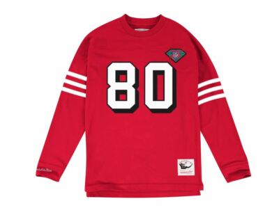 Mitchell und Ness NFL Name & Number LS Tee San Francisco 49ers JERRY RICE neu