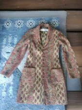 Anokhi For East Coat Jacket Cotton Paisley Block Print Quilted Kantha Size 10