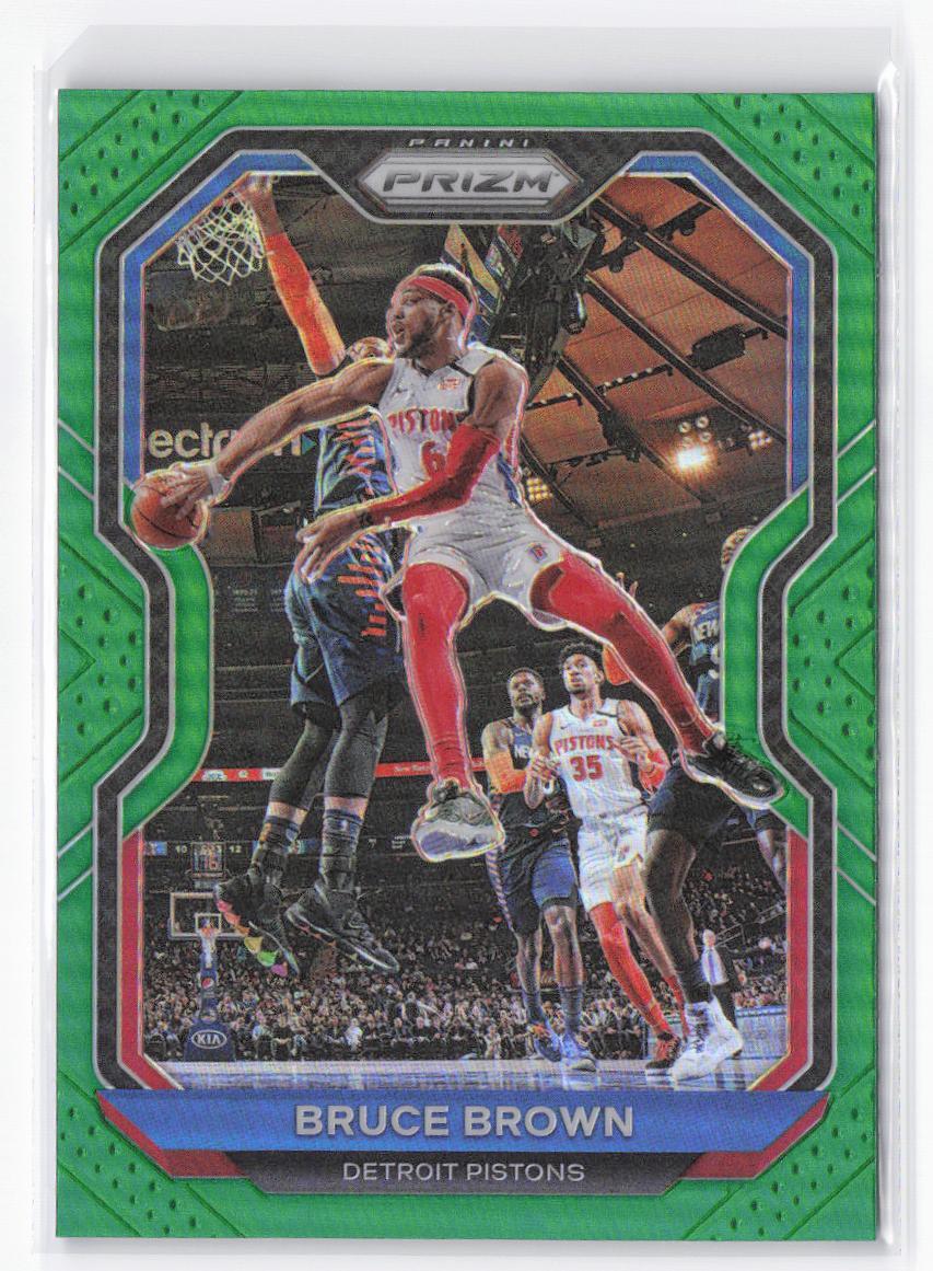 2020-21 Panini Prizm Bruce Brown #239 Green Prizms Pistons