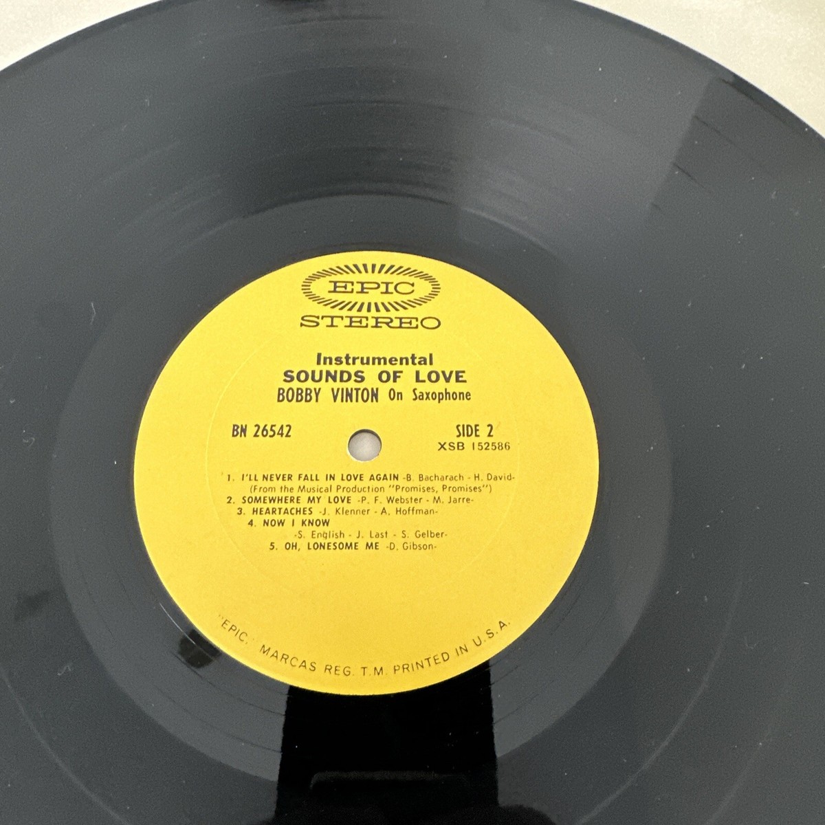 Bobby Vinton – Instrumental Sounds Of Love - Epic BN 26542