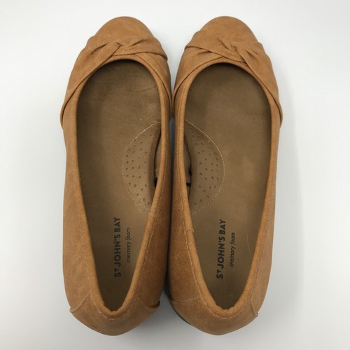 St Johns Bay Brown Faux Leather Brown Halifax Ballet Slip On Flats Womens Sz 7M - Picture 4 of 12