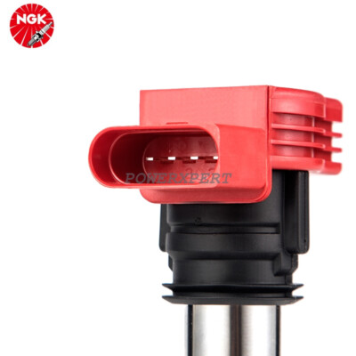 07K905715F 4 Pcs Red NGK Upgraded Ignition Coils For VW Golf AUDI