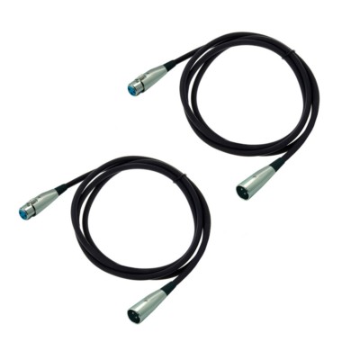 2x 3m Mikrofonkabel XLR Kabel symmetrisch Mikrokabel DMX Stecker Buchse kupplung