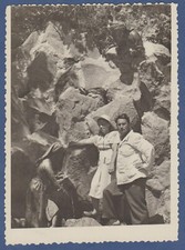 Beautiful guy with girl in nature in the mountains Soviet Vintage Photo USSR