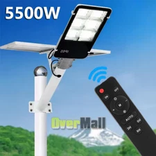 10000000LM 5500W Commercial Solar Street Light LED Dusk-Dawn Road Lamp Bulb+Pole