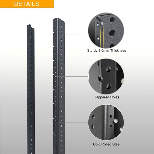 2 PCS 10U Rack Rails Tapered Holes Rack Mount Rails for Recording & Network W... - Picture 4 of 9