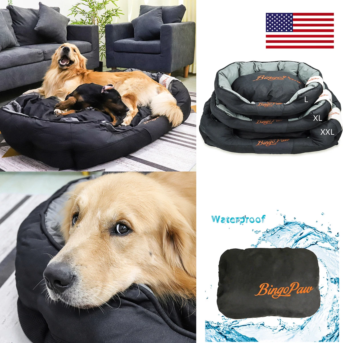 Large padded dog bed cheap