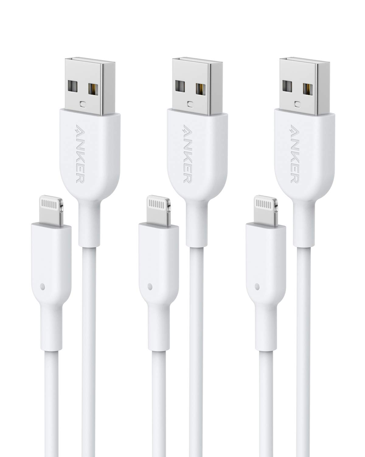 Anker Lightning Cable(3-Pack), Powerline II [3Ft Mfi Certified] Charger Cable/Sy-image