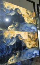 Super High Gloss Blue Gold Wall & Floor Polished Porcelain 60x120cm Tiles Cheap!