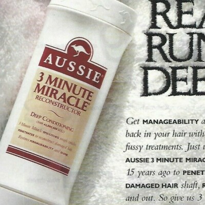Aussie 3 Minute Miracle Ad, Aussie Ad, Aussie Hair Conditioner Hair Treatment Ad