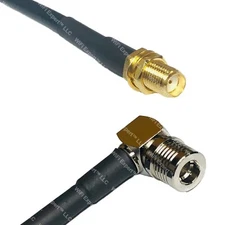 RFC240UF SMA FEMALE to QMA MALE ANGLE Coax RF Cable USA-Ship Lot