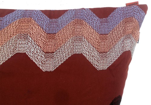 MISSONI HOME CUSHION COVER EMBROIDERED GLOSSY COTTON SATEEN HILLY 732 - Picture 2 of 3