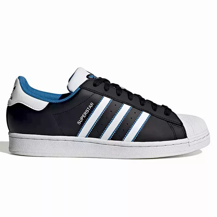 Adidas superstar black and blue clearance