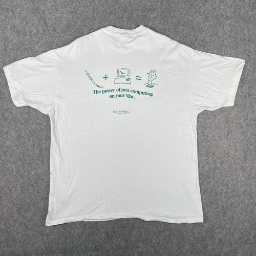 Vtg 80s CIC Mac Handwriting Promo T-Shirt Mens XL Pen Used For Apple Macintosh