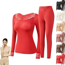 2026 Seamless Elastic Thermal Inner Wear Women Ultra-Thin Thermal Underwear Set