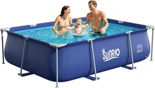 Sunrio 8'3"*5'*26" Above Ground Swimming Pool Metal Frame Family for Kids 600gal