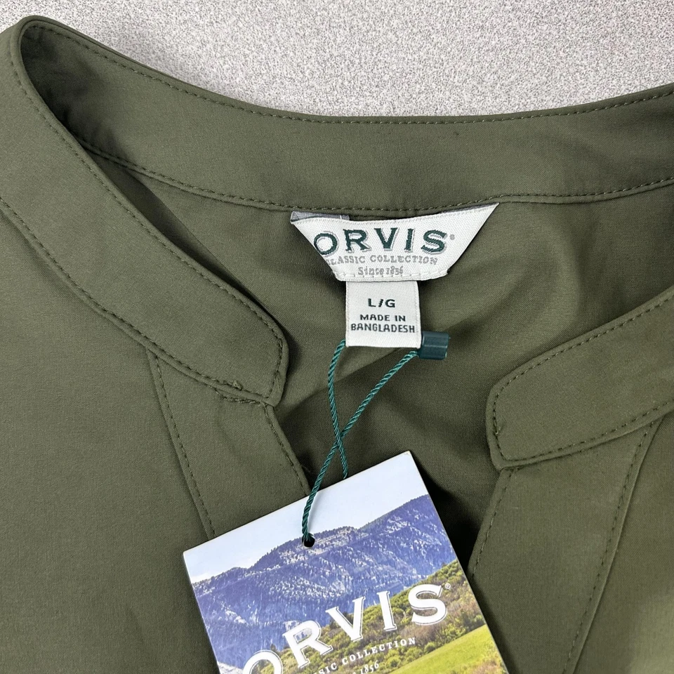 Vestido Orvis Mujer Grande Verde Pack and Go Front Cordón Bolsillos Viaje Foto 4 de 4