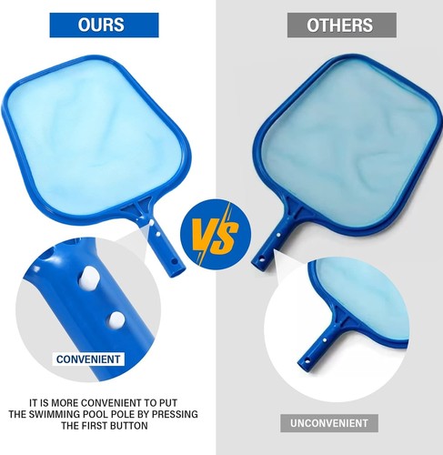 Robustes Pool-Skimmer-Netz, leichtes Design für einfache Laubentfernung, 9,3 x 17,4 Zoll - Bild 8 von 9