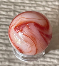 INTERESTING Early Alley Agate Drizzle Swirl 13/16" Shooter Marble UV NM