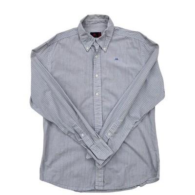 Robb Di Kappa Men White Blue Plaid Button-Up Shirt M Regular