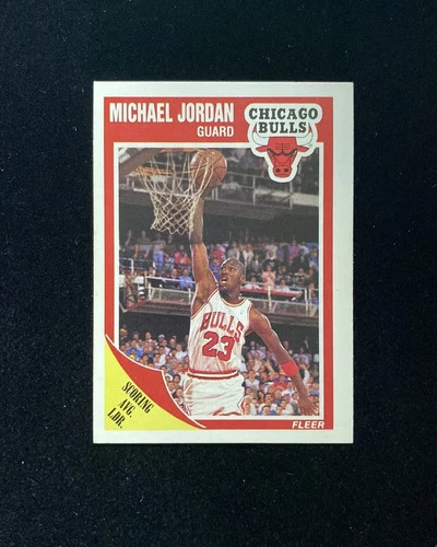 1989-90 Fleer Basketball Scoring Avg. Ldr. #21 Michael Jordan Bulls IO25