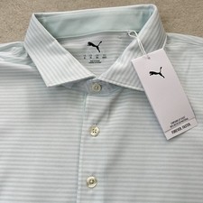 Puma Polo Shirt Men's XL Stretch Performance Golf Textured Striped