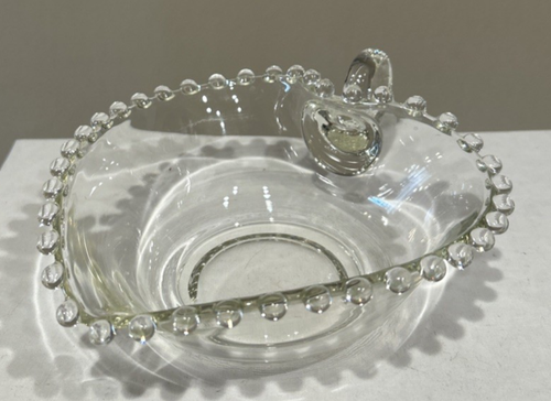 Vintage Candlewick Imperial Glass Heart Shaped Candy Relish Dish Clear Handle - Picture 4 of 12