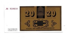 20 Mark Wertschein Parkhotel Reinhardsbrunn DDR (1) UNC