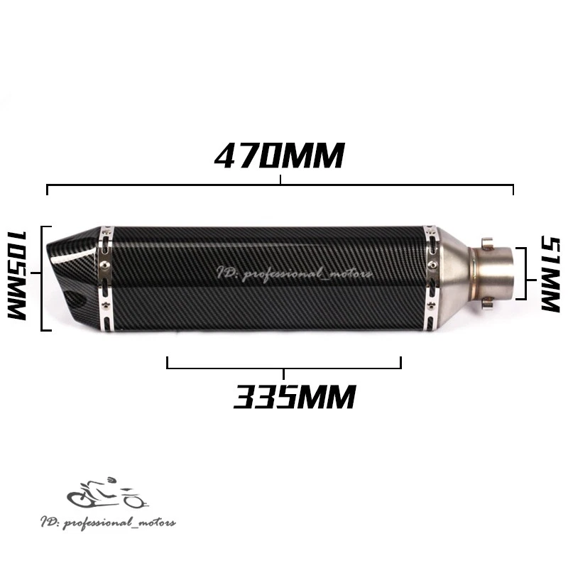 Deslizable para BMW F800GS 2008-2017 tubo de escape medio 470 mm puntas silenciador F800R F700GS Foto 4 de 4