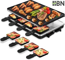 Raclette Table Grill, HBN Electric Grill,1500W Korean BBQ Grill Electric Griddle