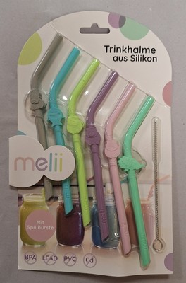 Melii Trinkhalme aus Silikon 7er SET