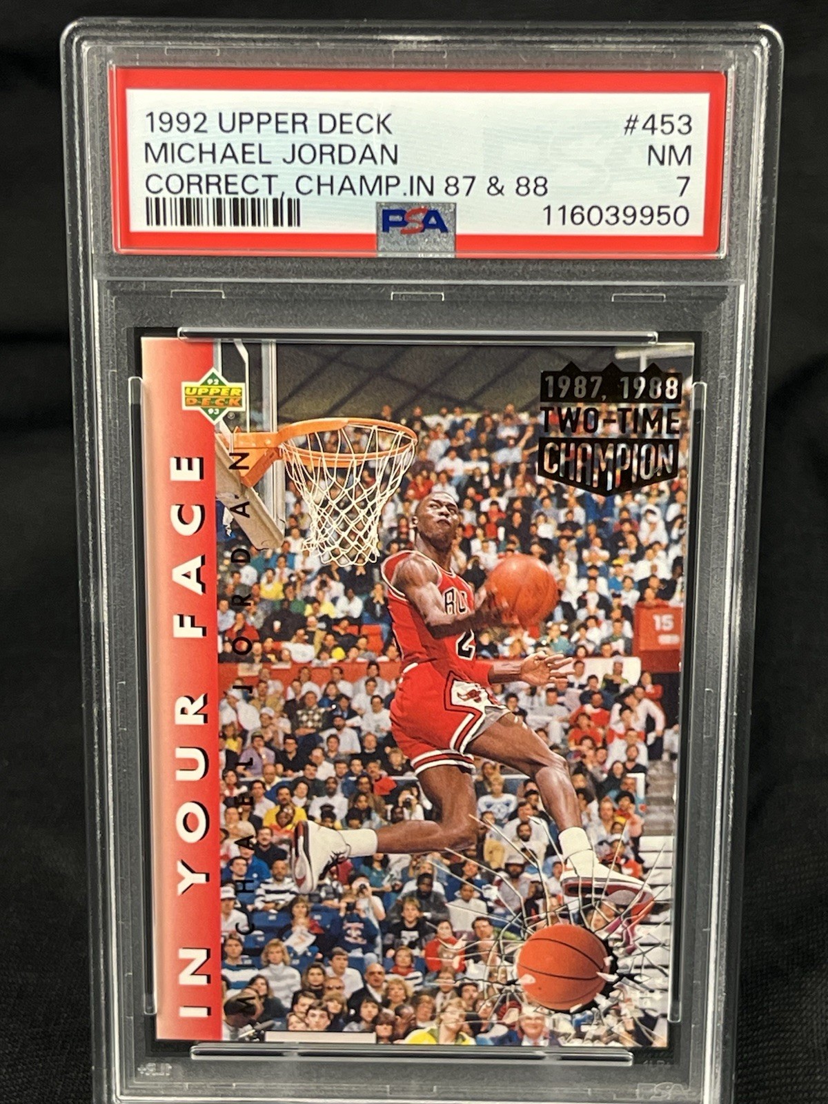 1992 UPPER DECK '87 & '88 Champ Michael Jordan #453 PSA 7 NM-MT NEW SLAB