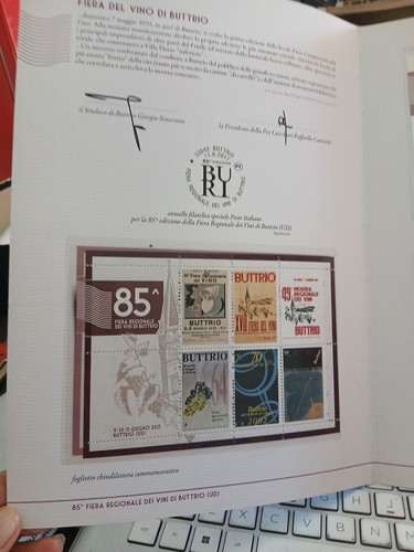 Folder chiudilettera annullo filatelico 85* fiera regionale Vini Buttrio Friuli - Foto 2 di 4