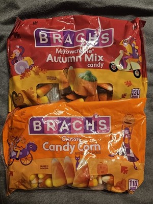 Brach's Mellowcreme Autumn Mix 11 Oz Bag Candy Corn + Pumpkins + Regular 2 Pack